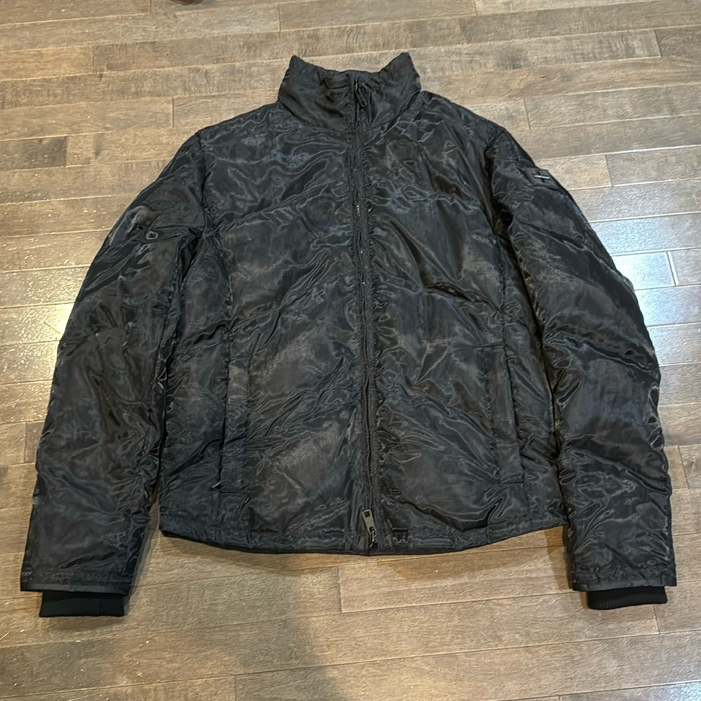 Swiss Chriss Men’s Light Winter Jacket, Shiny Black, Size EU 52